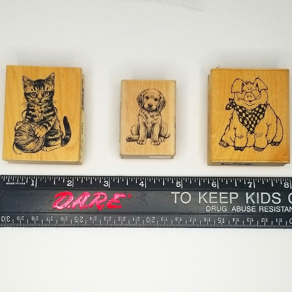 Insect/Bug and Animal Wooden Rubber Stamp Lot- Includes Nine Pieces - Picture 2 of 7